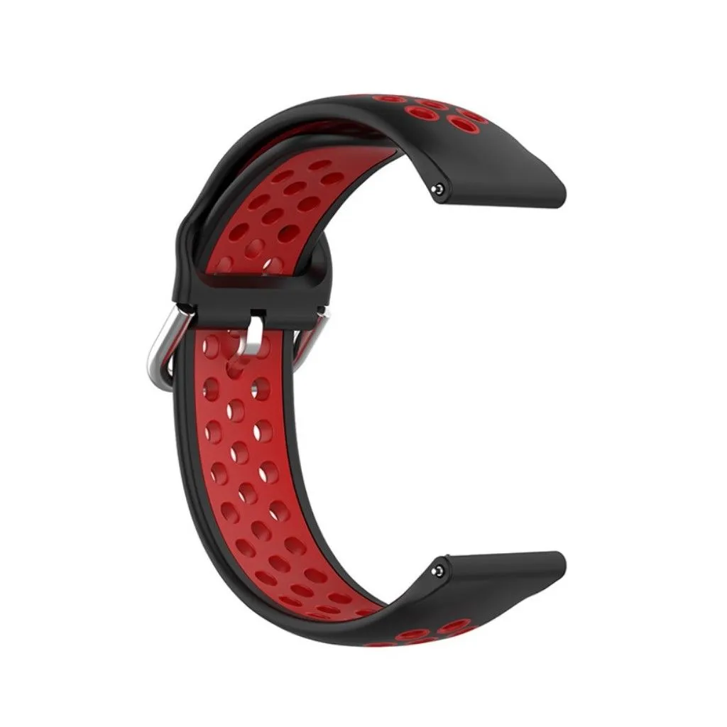 20mm dual color silicone watch strap for Samsung watch - Black / Red