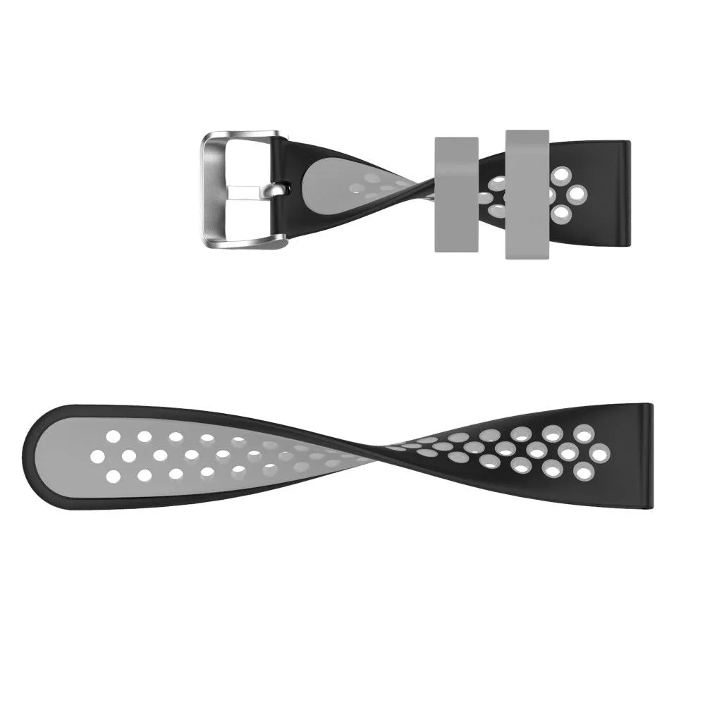 20mm Universal dual color silicone watch strap - Red / Black