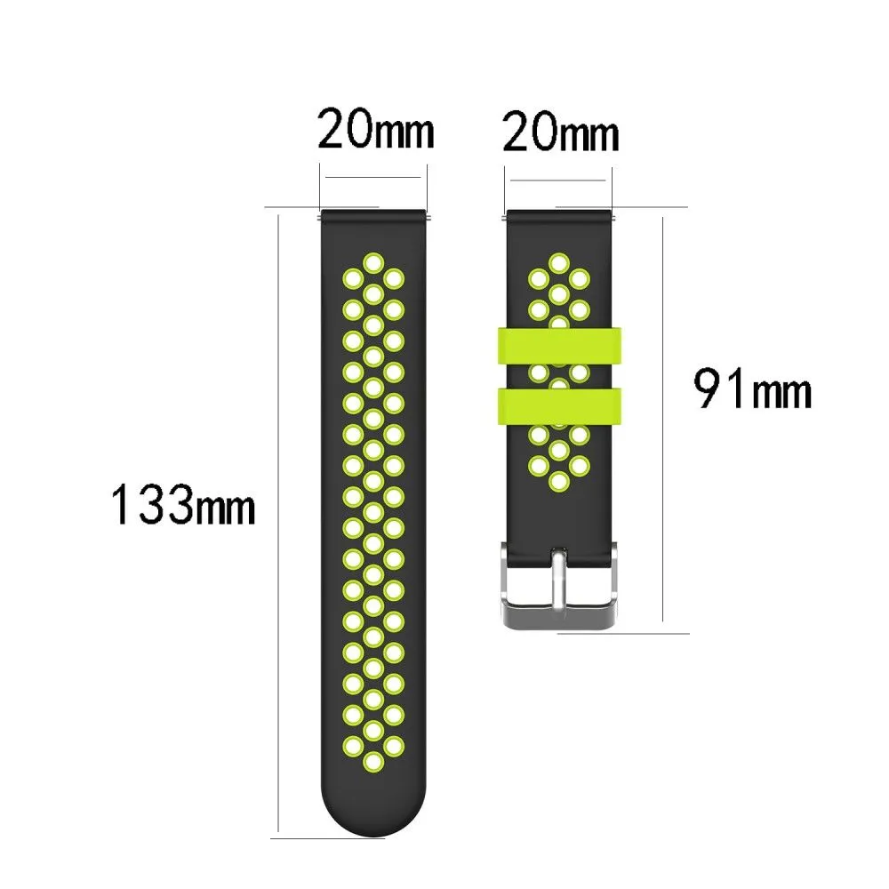 20mm Universal dual color silicone watch strap - Red / Black