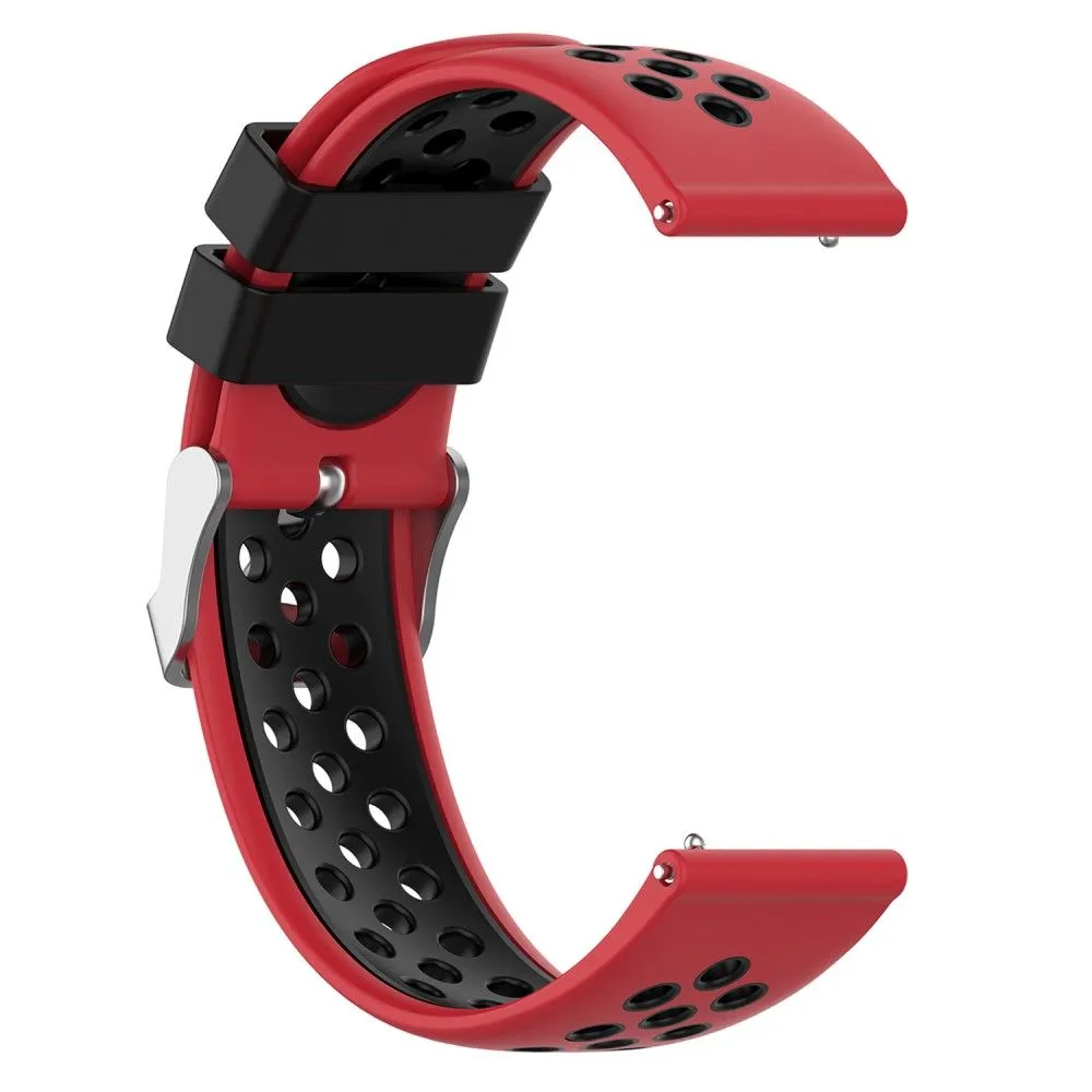 20mm Universal dual color silicone watch strap - Red / Black