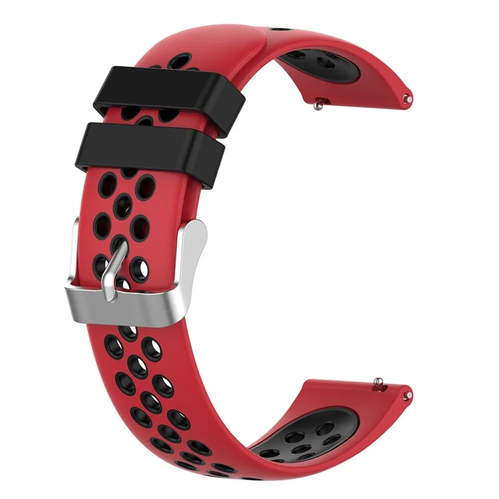 20mm Universal dual color silicone watch strap - Red / Black