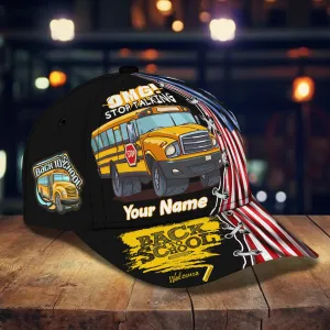3D Classic Cap America School Bus Personalized Name Cap Namashops