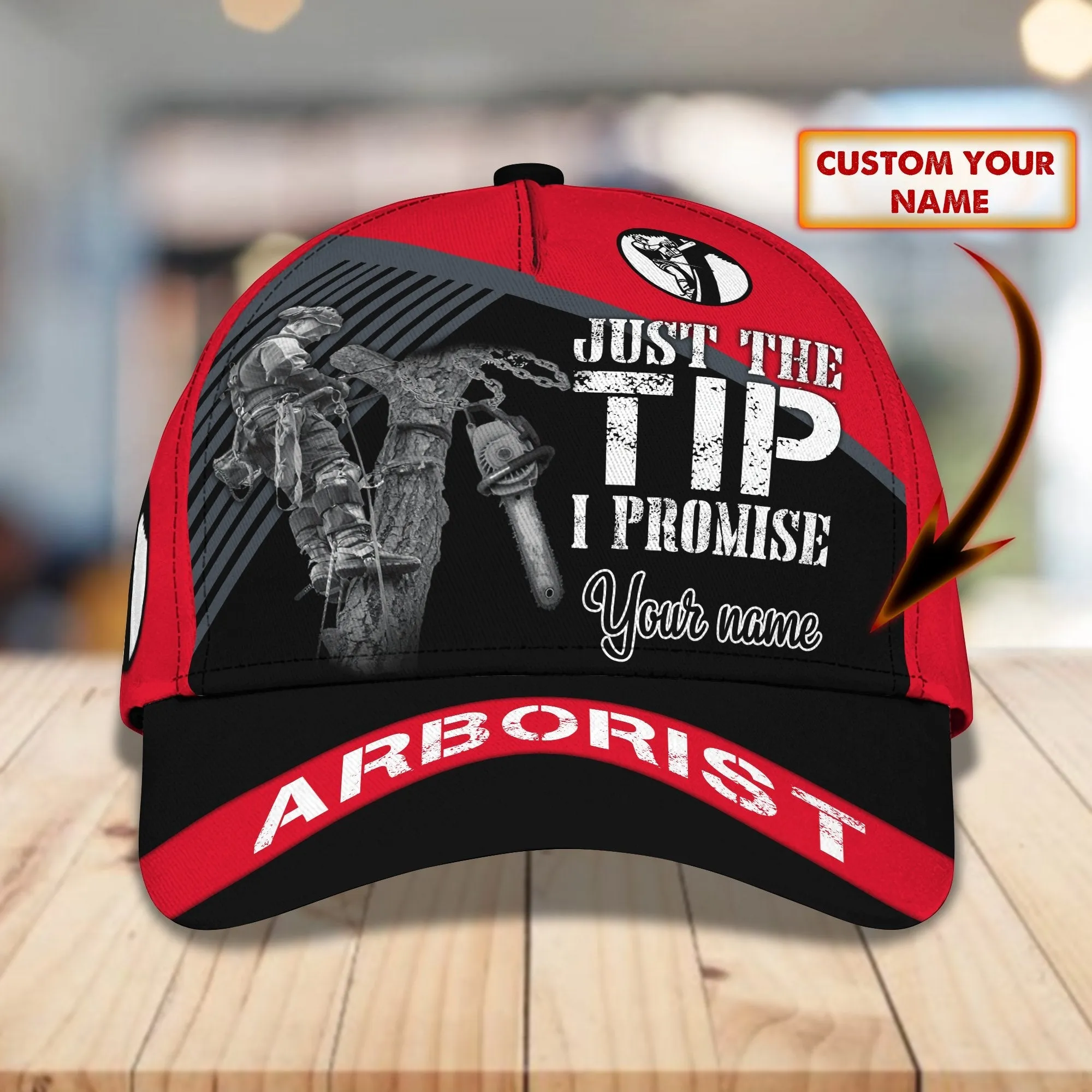 3D Classic Cap Arborist Personalized Name Cap 129 Namashops