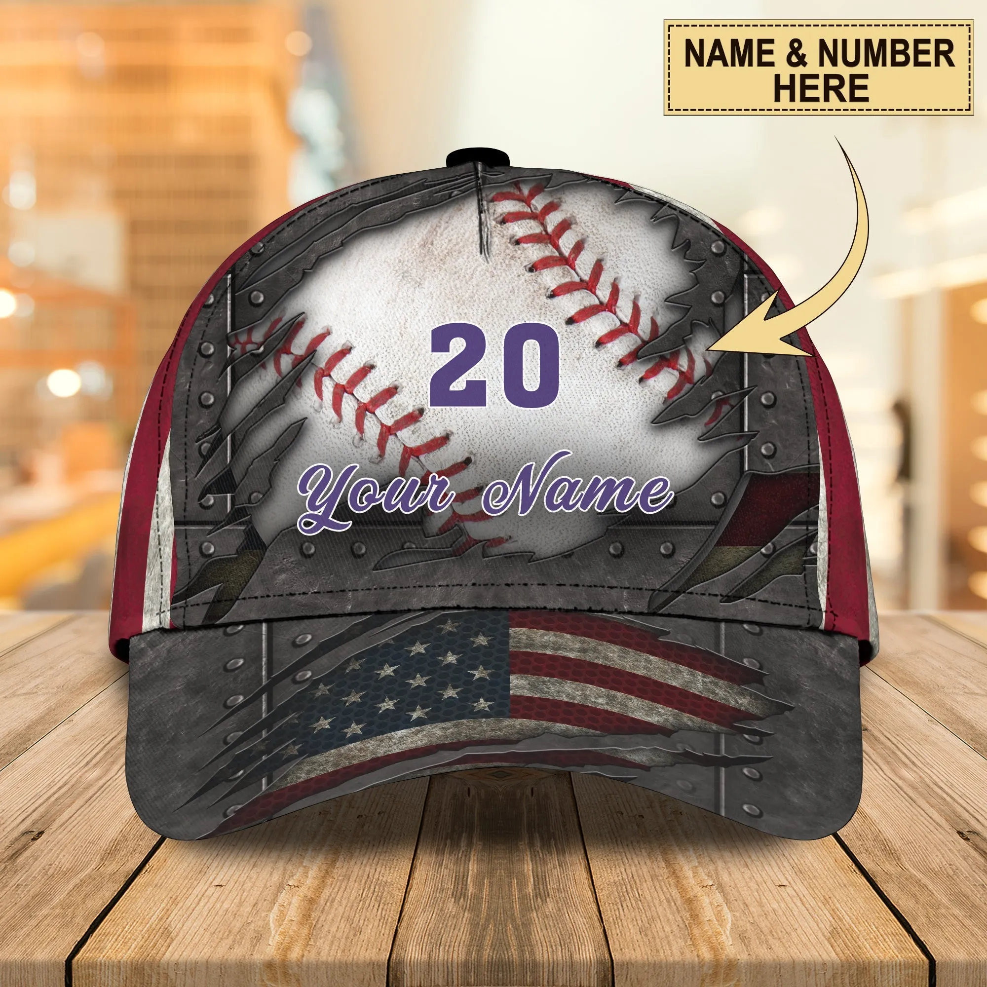 3D Classic Cap Baseball 05Personalized Name Cap Namashops
