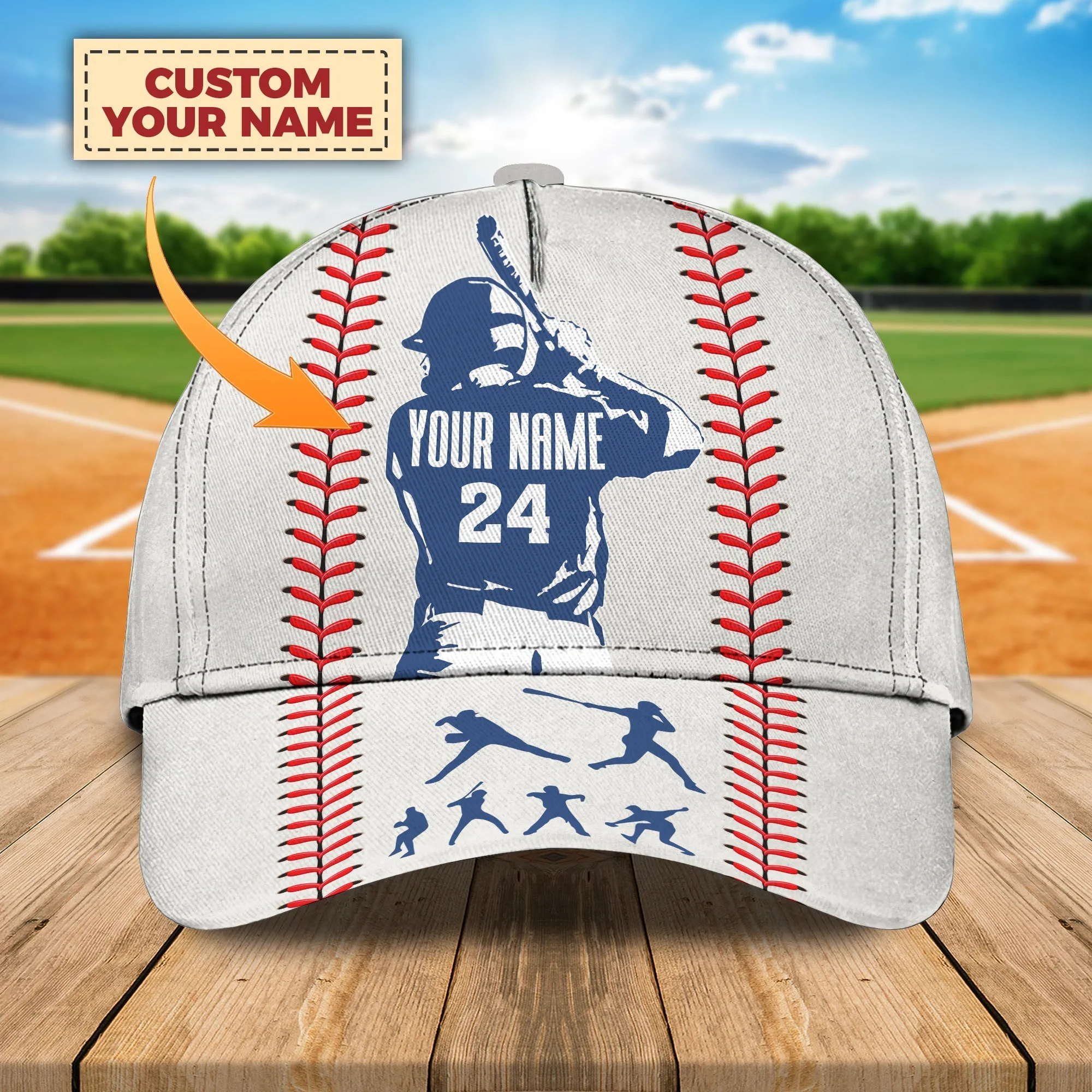 3D Classic Cap Baseball 1 Personalized Name Cap Namashops