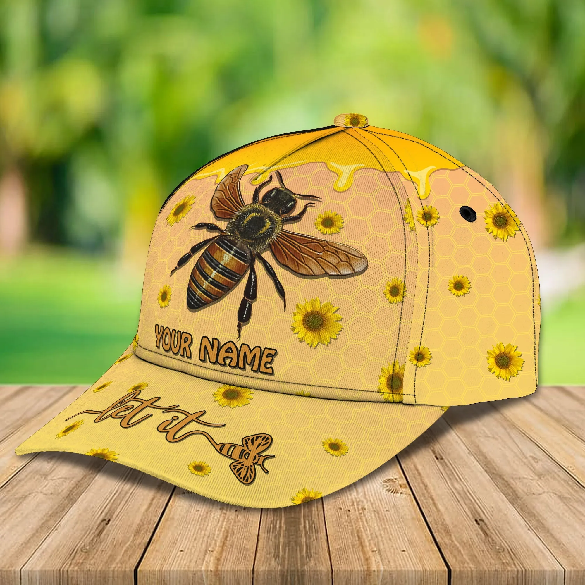 3D Classic Cap Bee 04 Personalized Name Cap Namashops