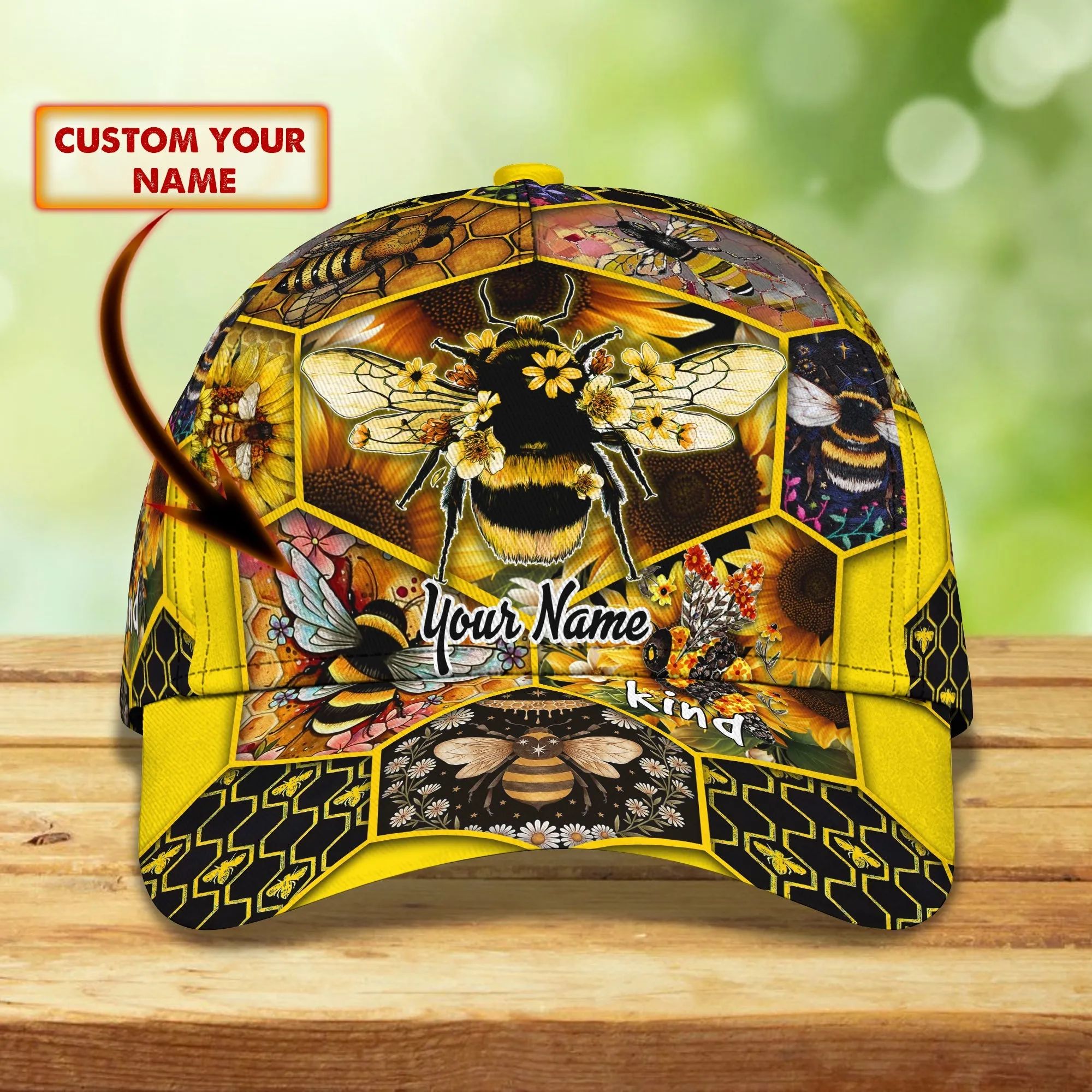 3D Classic Cap Bee Yourself Personalized Name Cap 44 Namashops