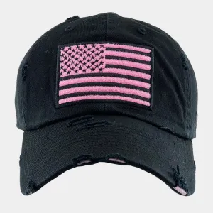 American USA Flag Camouflage Patterned Vintage Baseball Cap