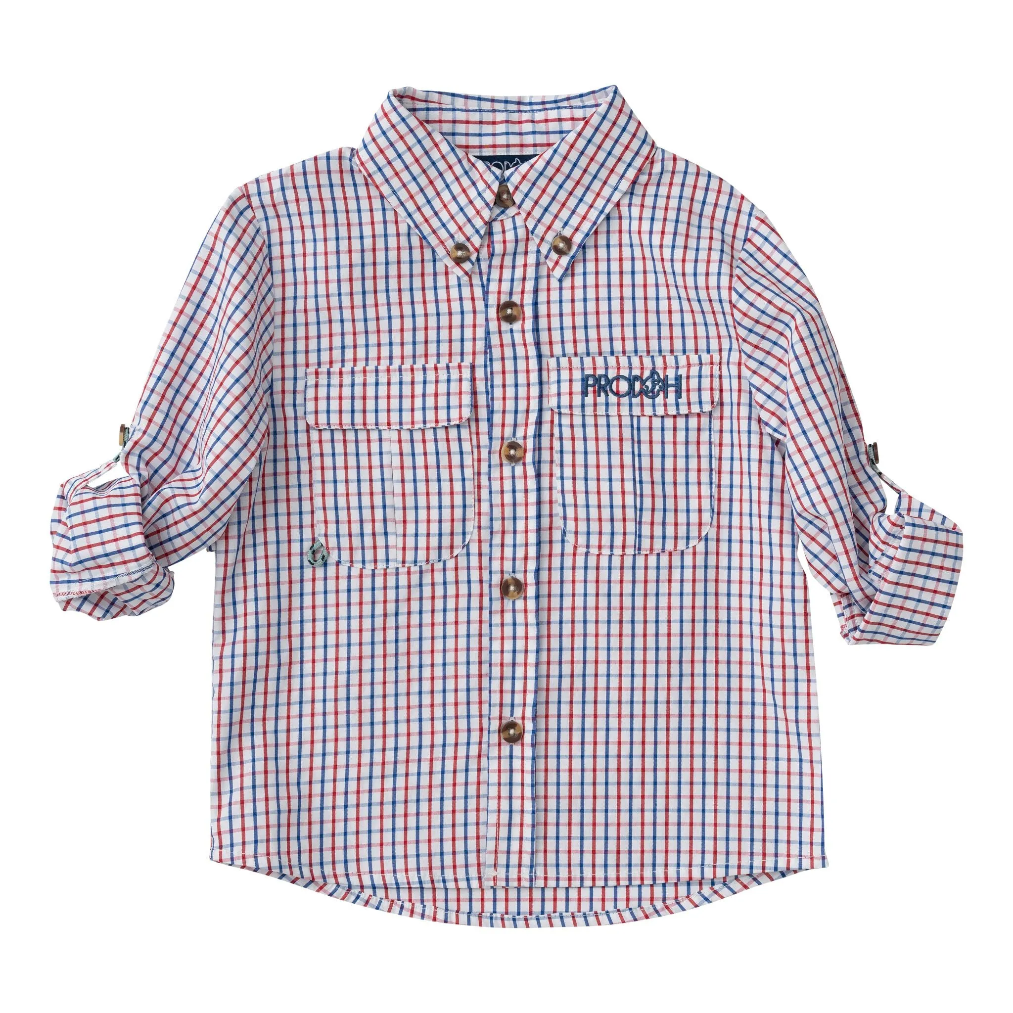 Americana Plaid Founders Kids Fishing Shirt