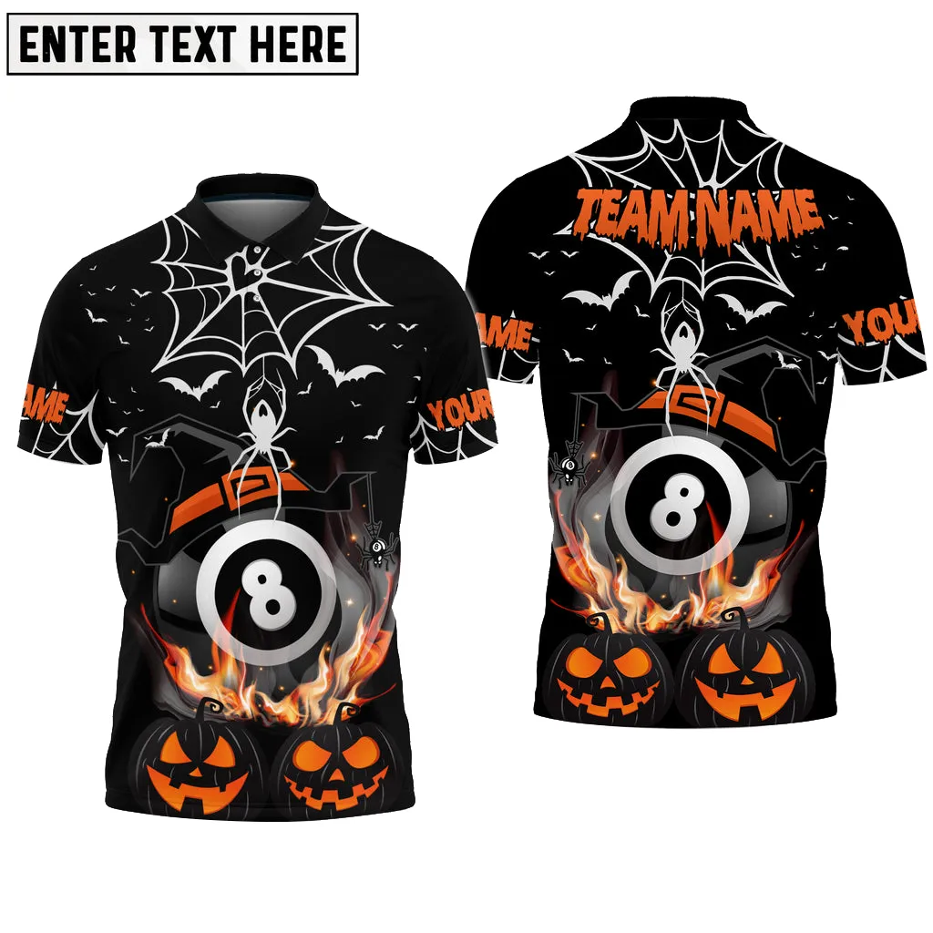 Billiards Halloween Ball 8 Sport Jersey Multicolor Options Personalized Name, Team Name 3D Polo Shirt, Billiard Halloween Shirt