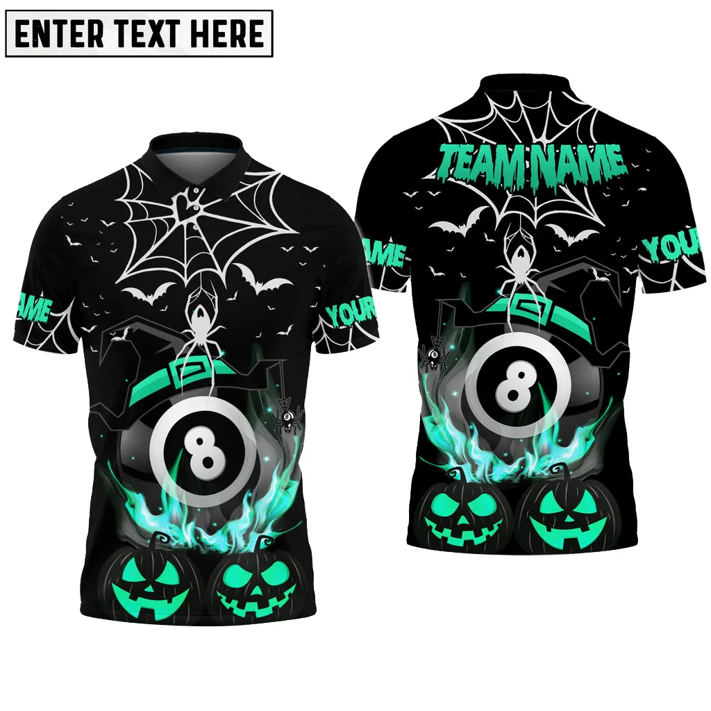 Billiards Halloween Ball 8 Sport Jersey Multicolor Options Personalized Name, Team Name 3D Polo Shirt, Billiard Halloween Shirt