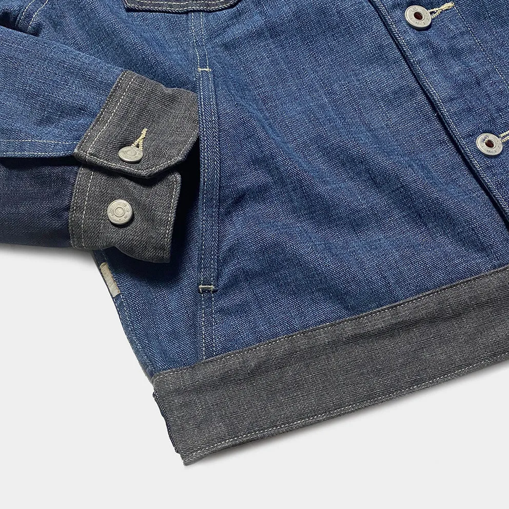 BZEN M.3139RR GARCIA2-CBD REGULAR FIT 4 POCKET MULTI COLOR DENIM JACKET-11OZ-E0 INDIGO