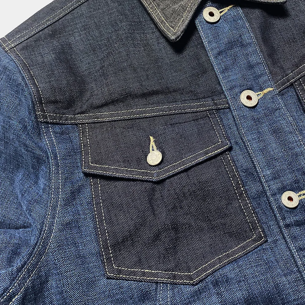 BZEN M.3139RR GARCIA2-CBD REGULAR FIT 4 POCKET MULTI COLOR DENIM JACKET-11OZ-E0 INDIGO