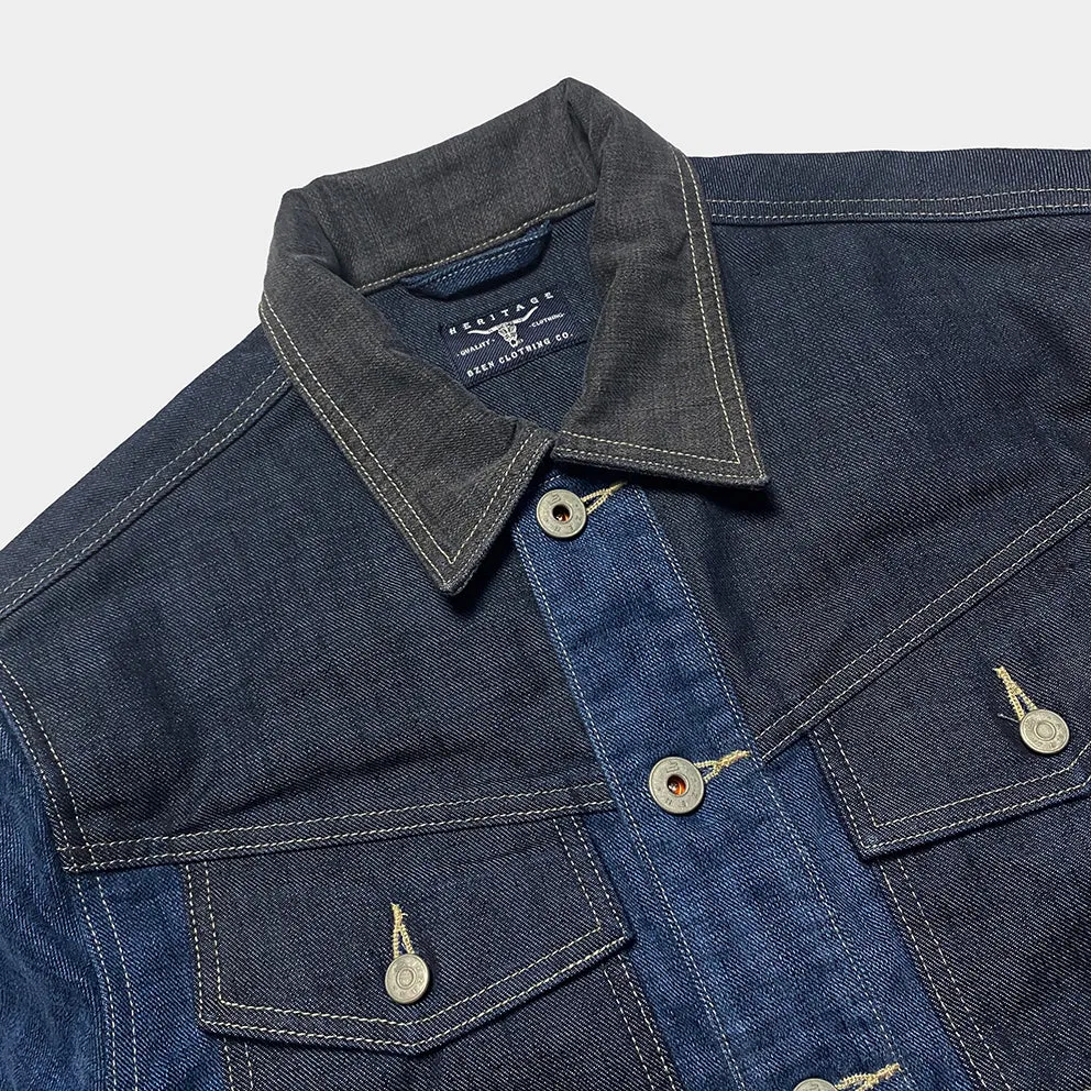 BZEN M.3139RR GARCIA2-CBD REGULAR FIT 4 POCKET MULTI COLOR DENIM JACKET-11OZ-E0 INDIGO