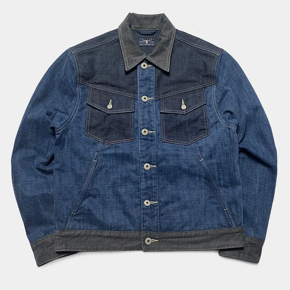 BZEN M.3139RR GARCIA2-CBD REGULAR FIT 4 POCKET MULTI COLOR DENIM JACKET-11OZ-E0 INDIGO