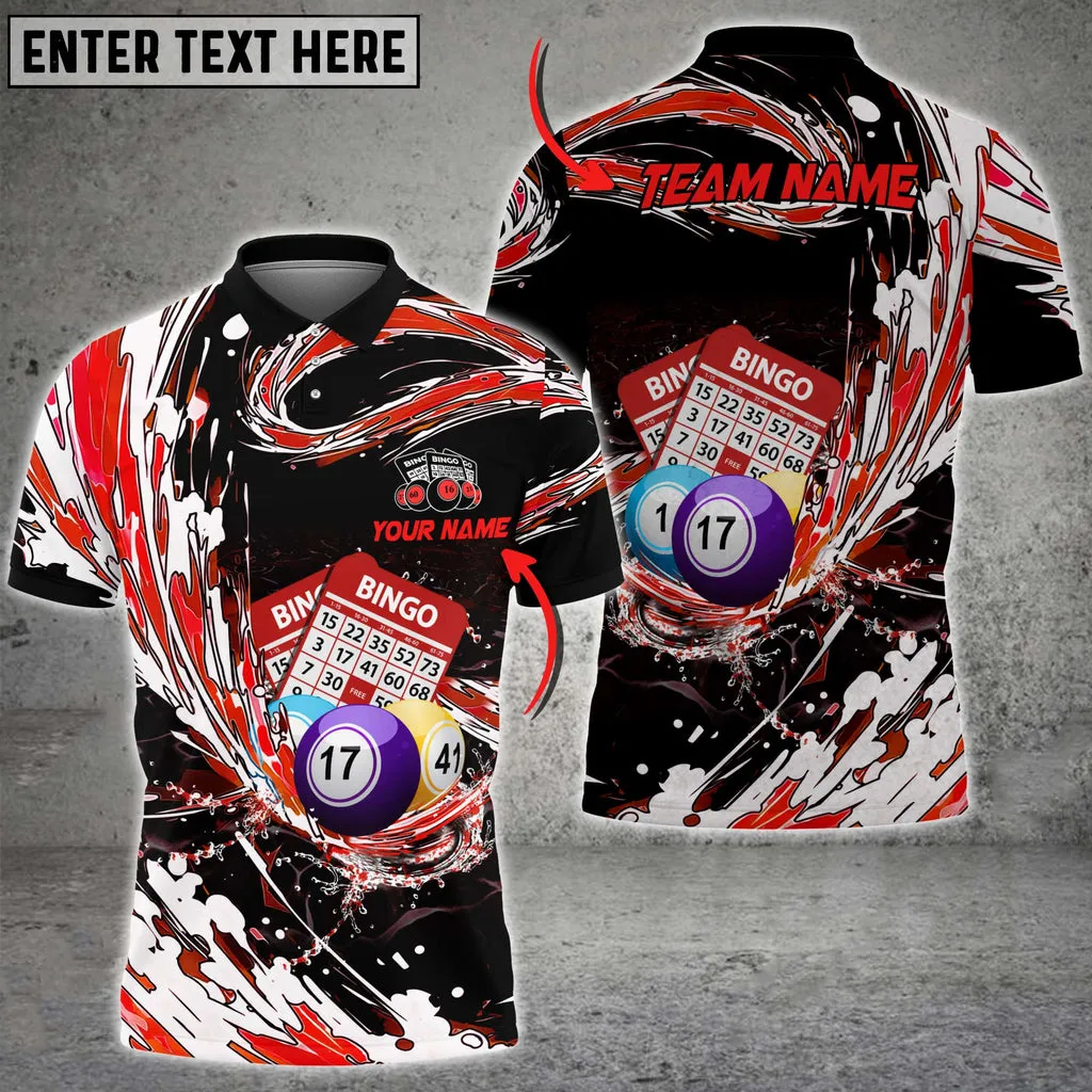 Coolspod Breath Of Water Bingo Multicolor Option Customized Name 3D Polo Shirt, Gift for Bowler