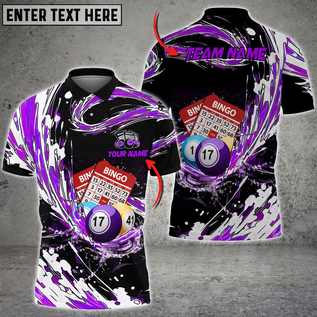 Coolspod Breath Of Water Bingo Multicolor Option Customized Name 3D Polo Shirt, Gift for Bowler