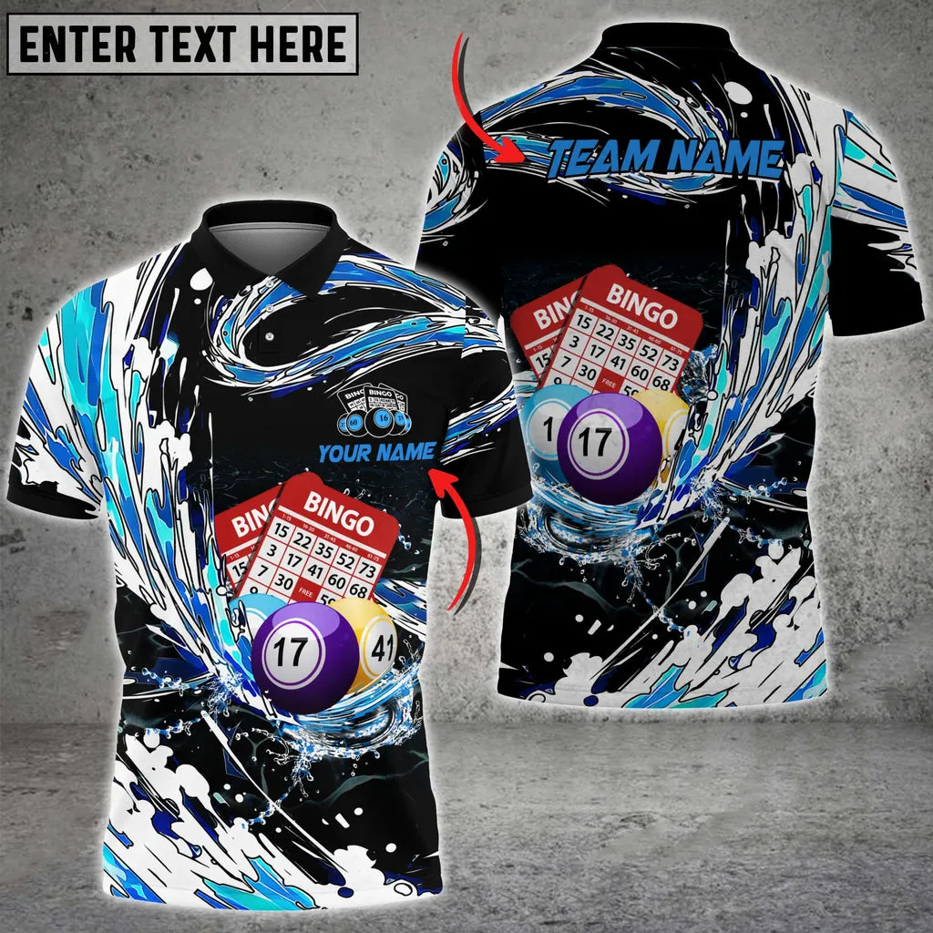 Coolspod Breath Of Water Bingo Multicolor Option Customized Name 3D Polo Shirt, Gift for Bowler