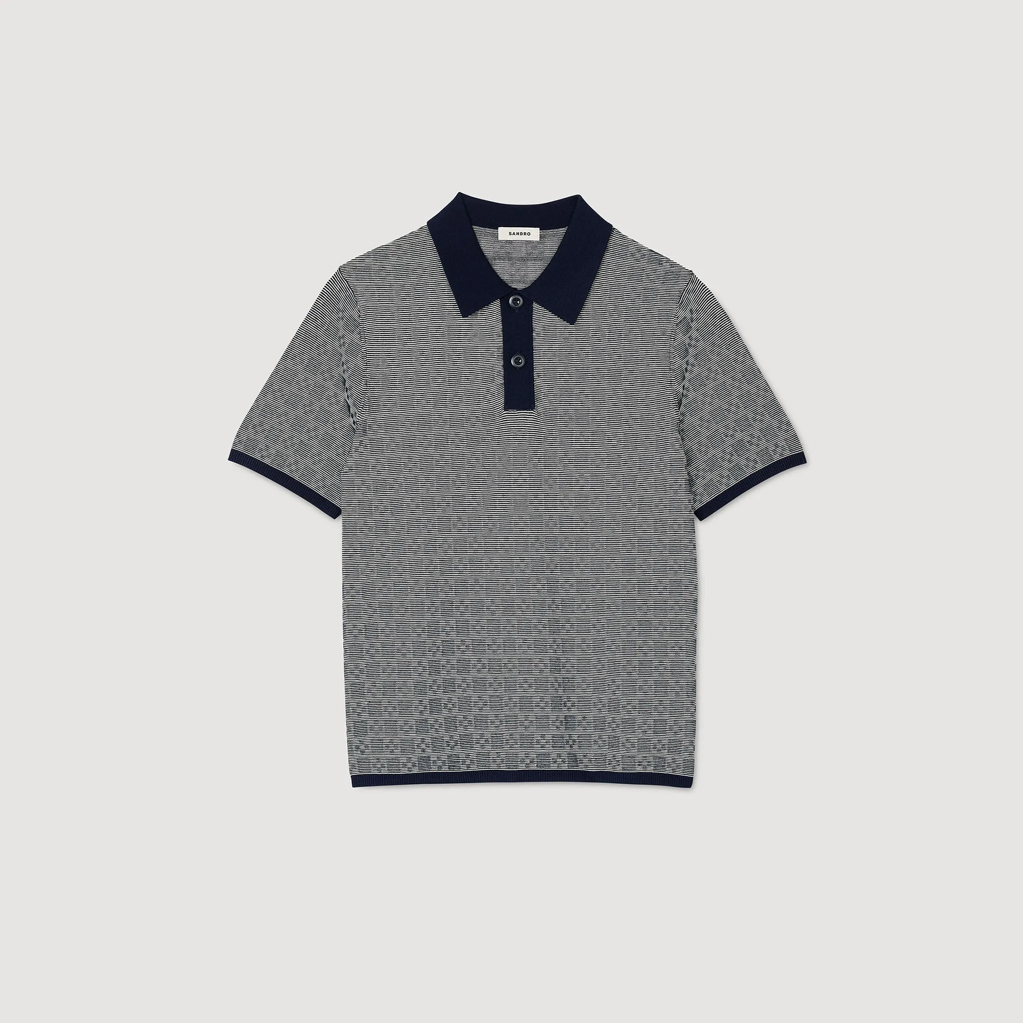 Cross Knit Polo Square Cross Polo Shirt Navyblue
