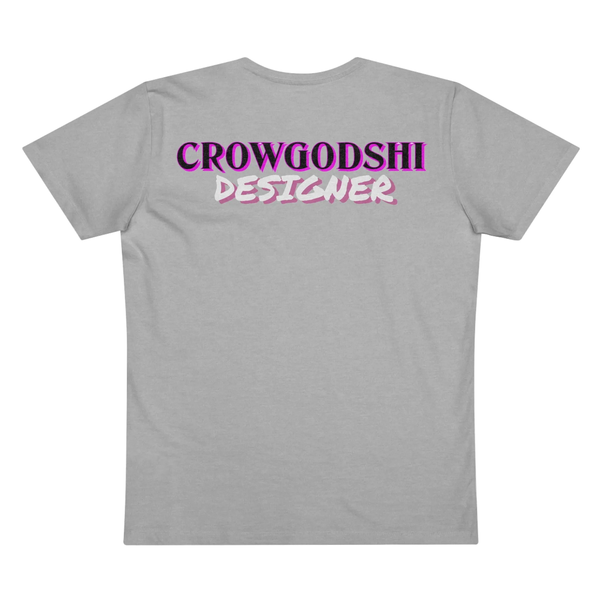 Crowgodshi Designer First Generation Men’s Presenter V-neck, PINK LOGO