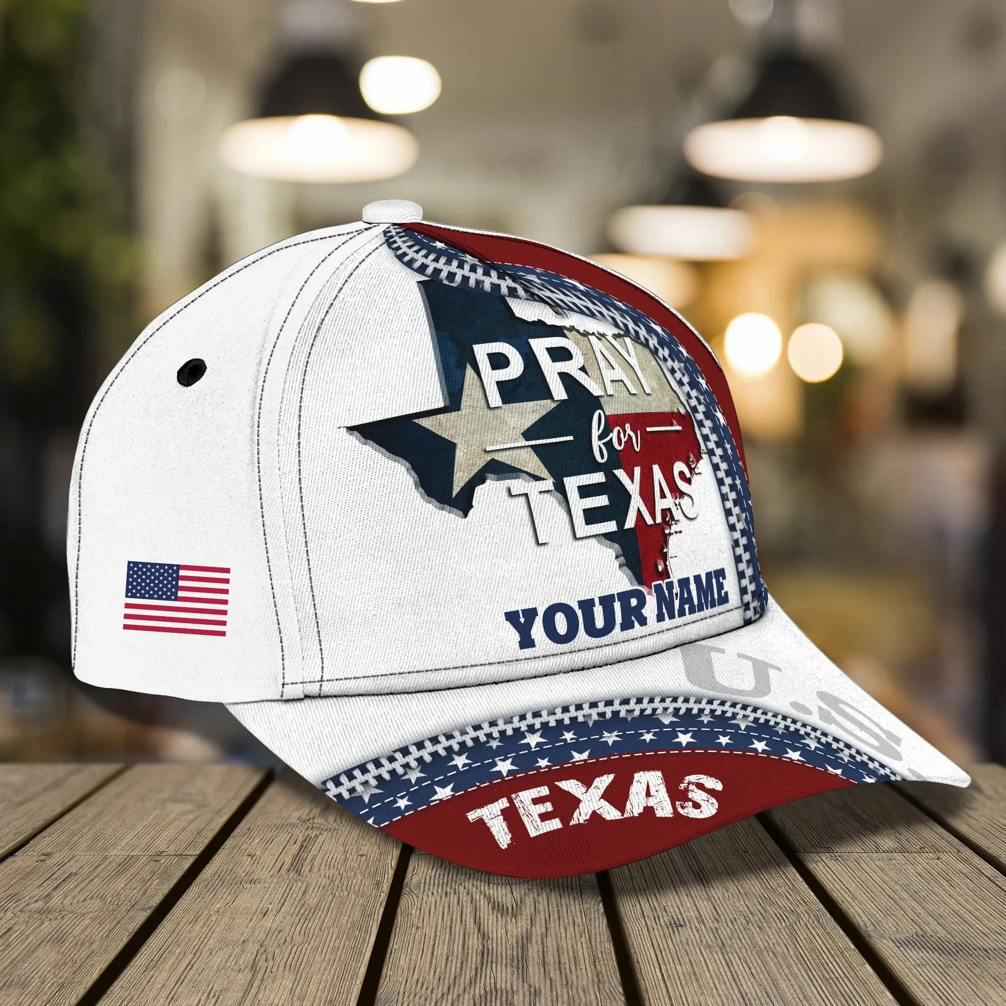 Customized 3D Full Printed Baseball Cap Pray For Texas, Texas Baseball Cap, Texas Classic Cap