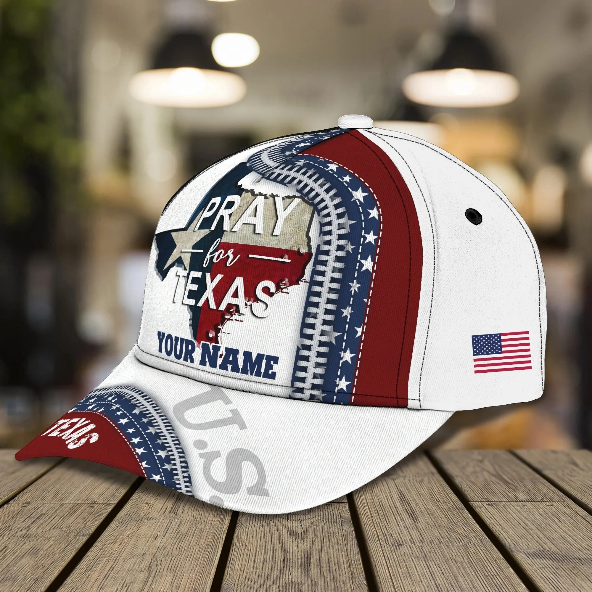 Customized 3D Full Printed Baseball Cap Pray For Texas, Texas Baseball Cap, Texas Classic Cap