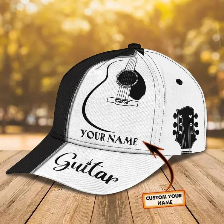 Customized Guitar Hat Custom Name Guitar Players, Guitar Baseball Cap for Boyfriend and Girlfriend Birthday