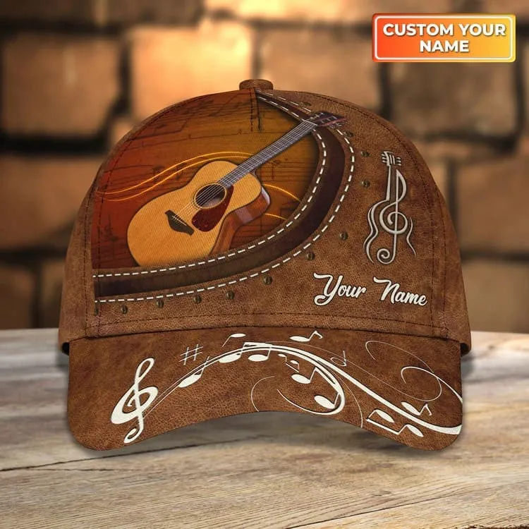 Customized Guitar Hat Custom Name Guitar Players, Guitar Baseball Cap for Boyfriend and Girlfriend Birthday