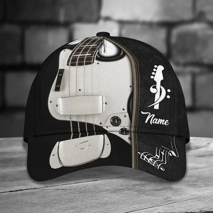 Customized Guitar Hat Custom Name Guitar Players, Guitar Baseball Cap for Boyfriend and Girlfriend Birthday