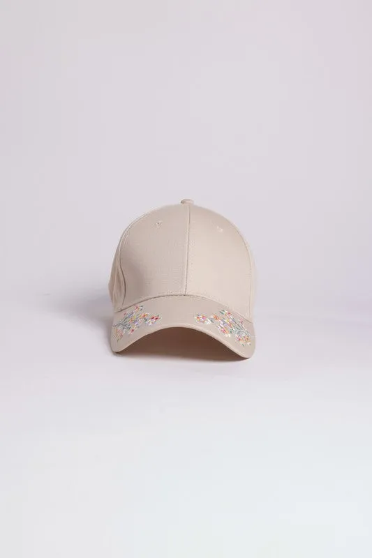 FLOWER EMBROIDERY CAP