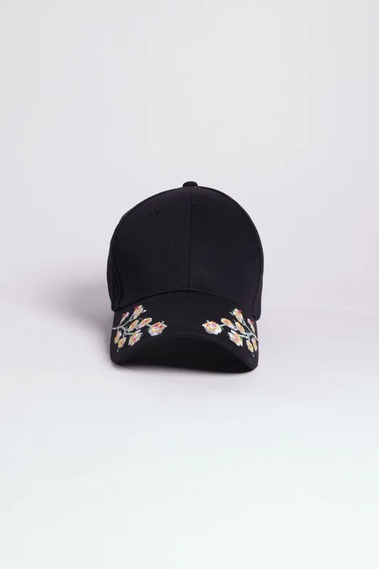 FLOWER EMBROIDERY CAP