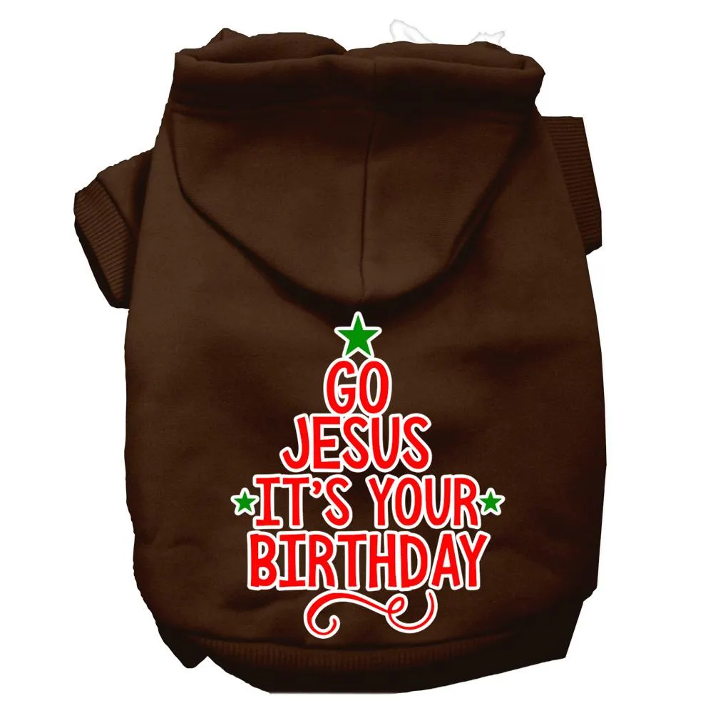 Go Jesus Screen Print Dog Hoodie Brown S (10)