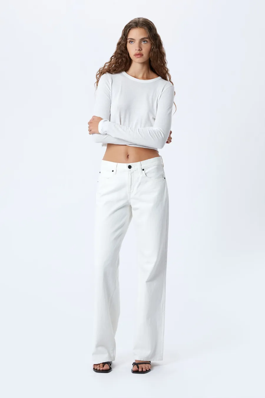 Mica Low Rise Wide Leg White
