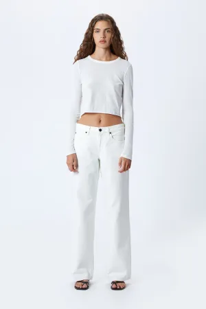 Mica Low Rise Wide Leg White