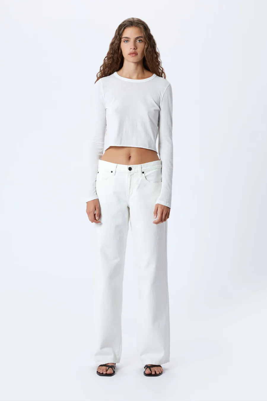 Mica Low Rise Wide Leg White