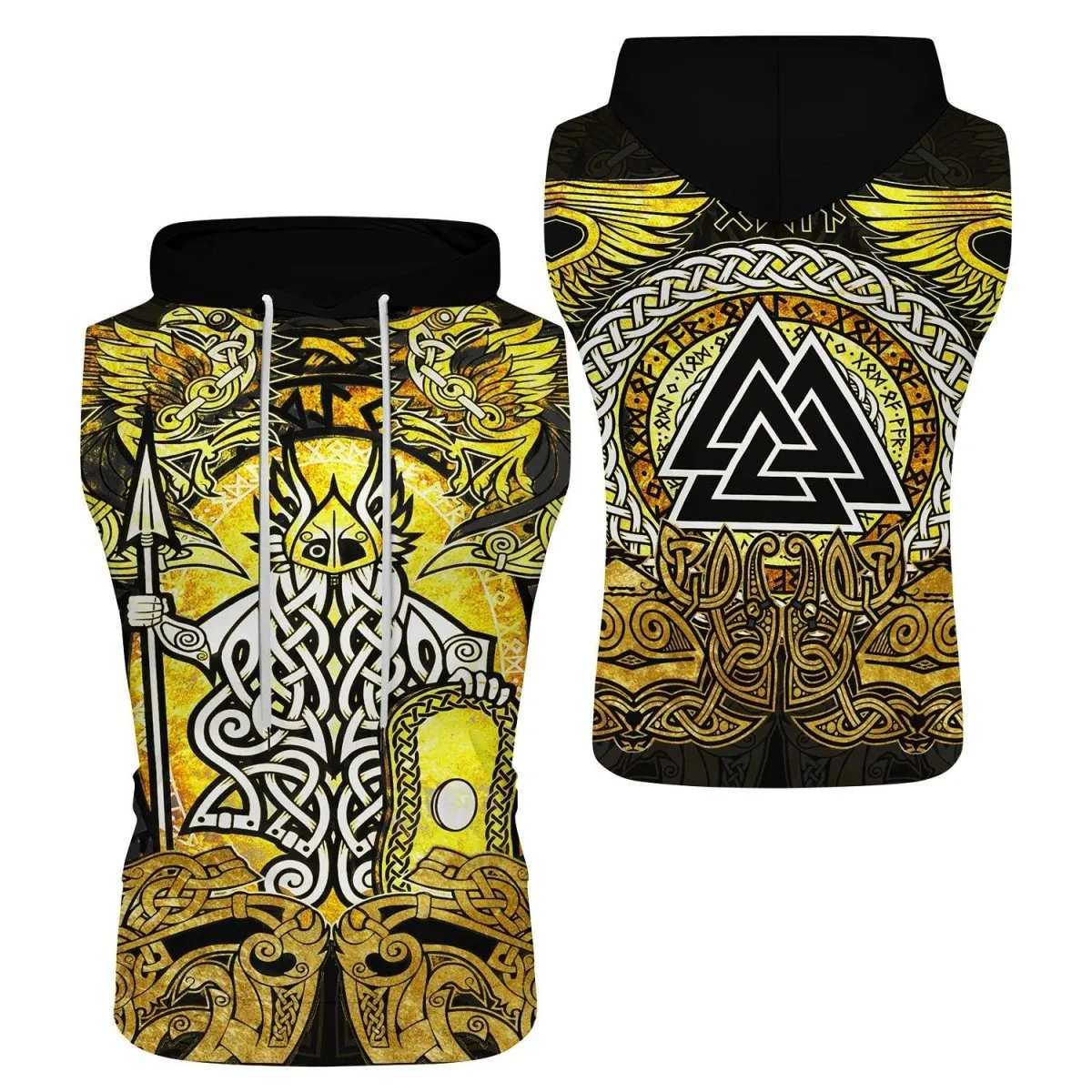 Odin Norse Rune Sleeveless Pullover & Zip Hoodie