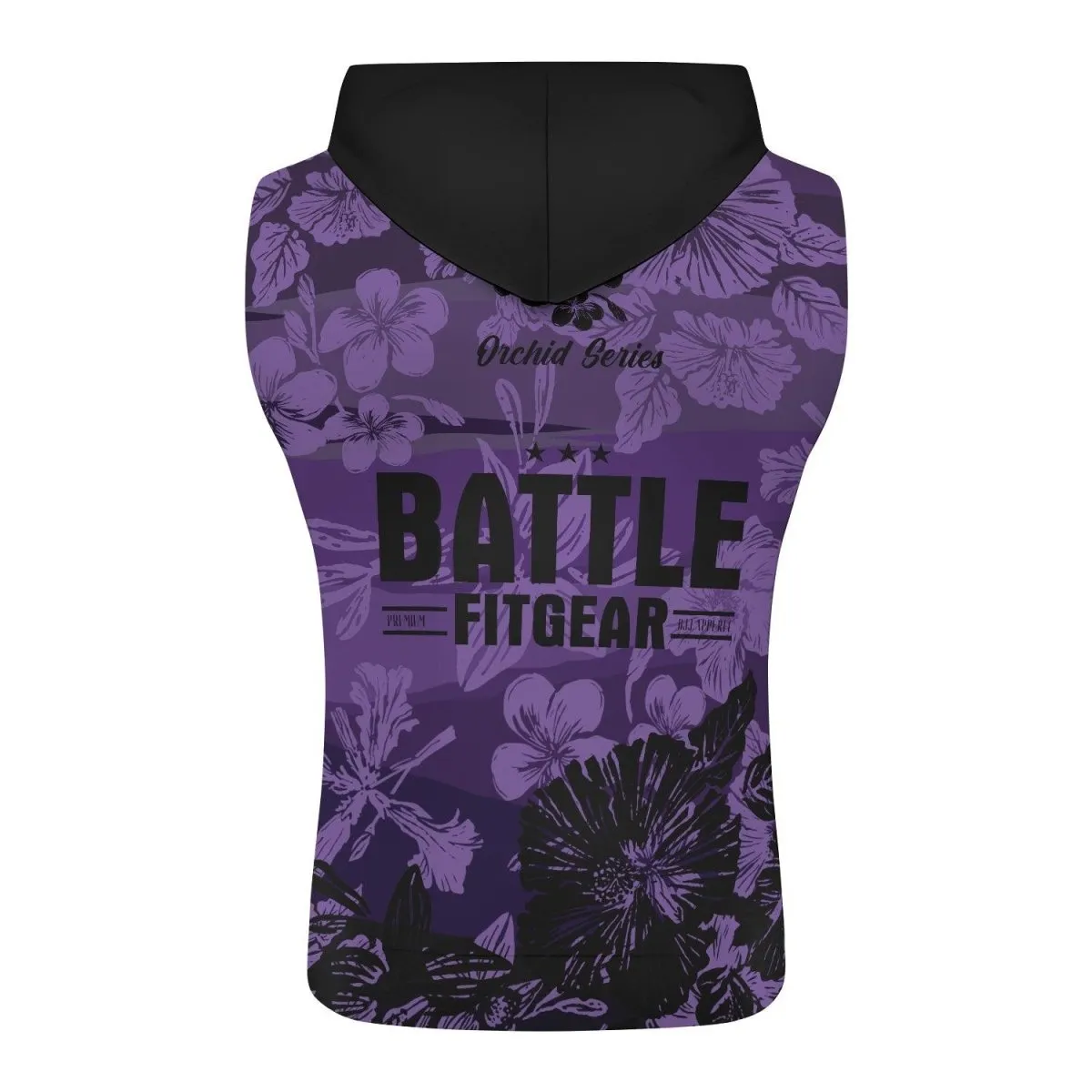 Orchid Series Floral Violet Heart Pattern Sleeveless Pullover & Zip Hoodie