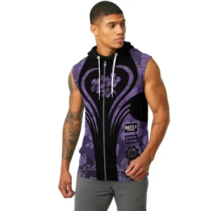 Orchid Series Floral Violet Heart Pattern Sleeveless Pullover & Zip Hoodie
