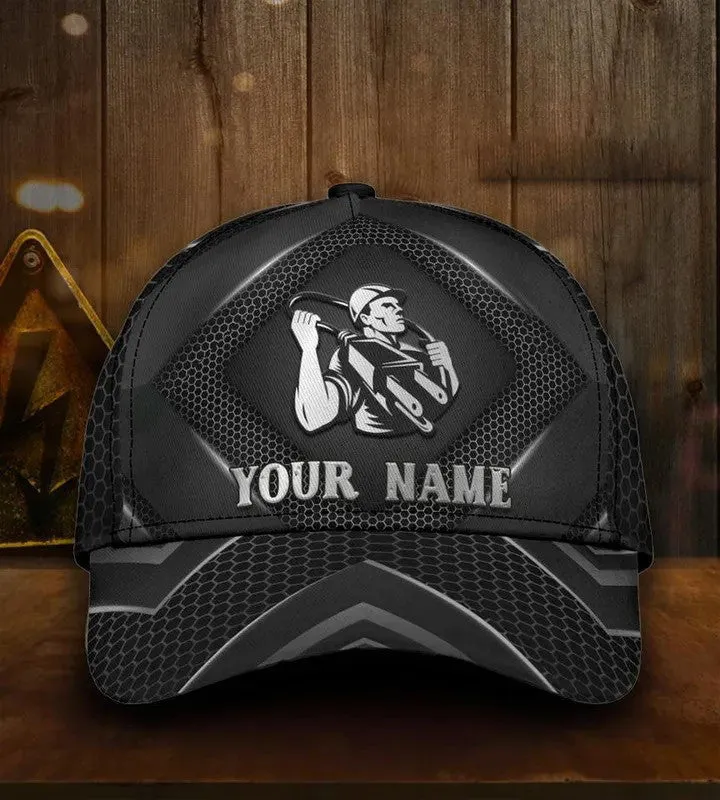Personalized Lineman 3D Classic Cap for Him, Lineman Hat for Dad Birthday