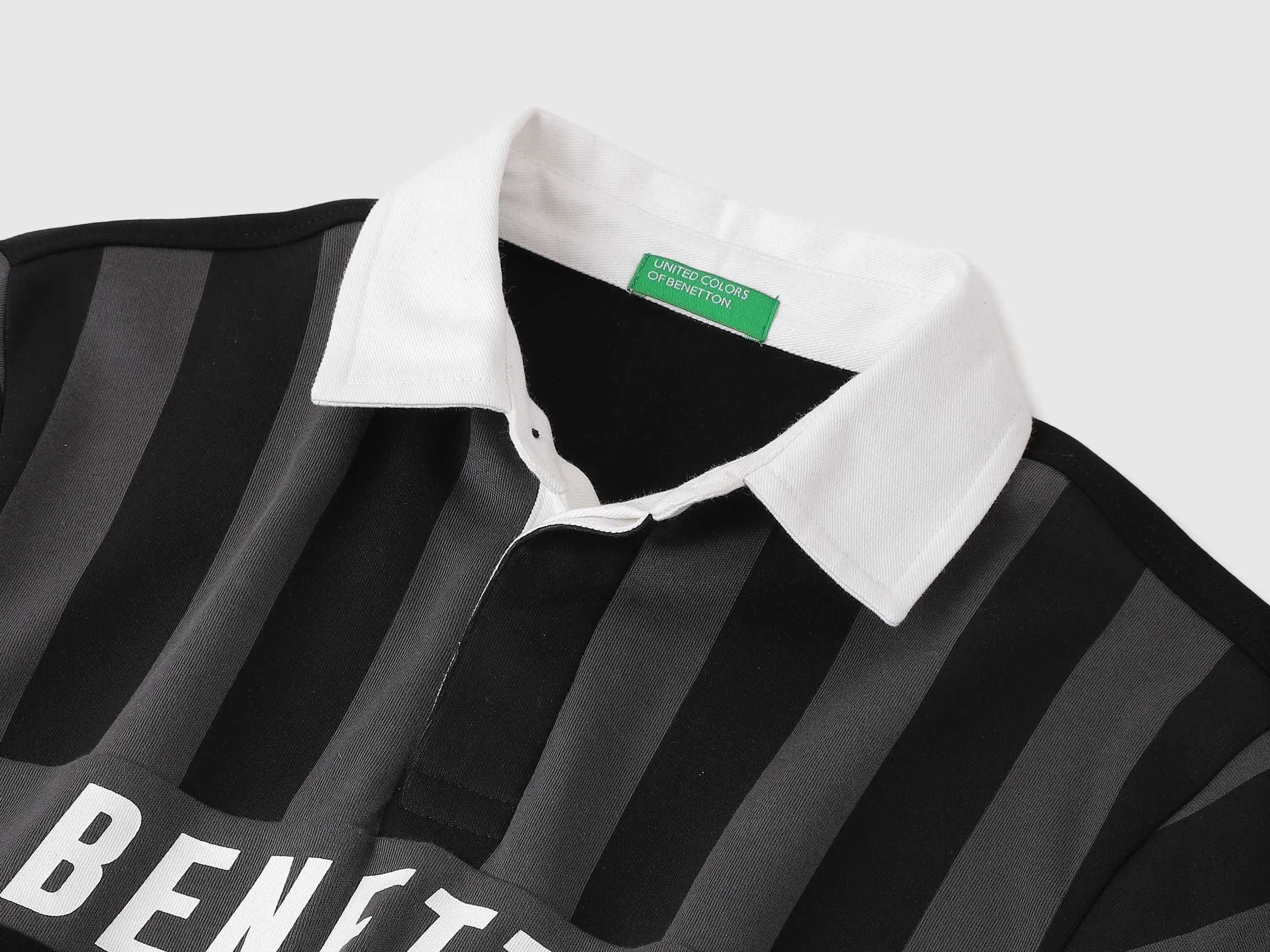 Regular Fit Polo Neck Striped Tshirt