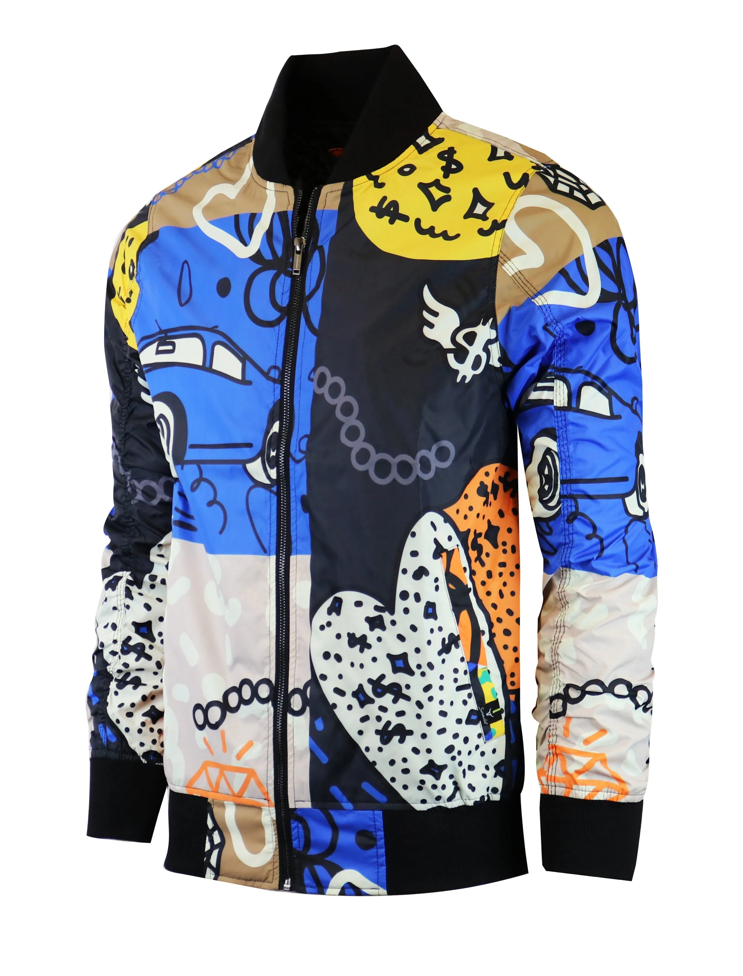 S51050-ANIMATION BOMBER JACKET (ROYAL/GEO)
