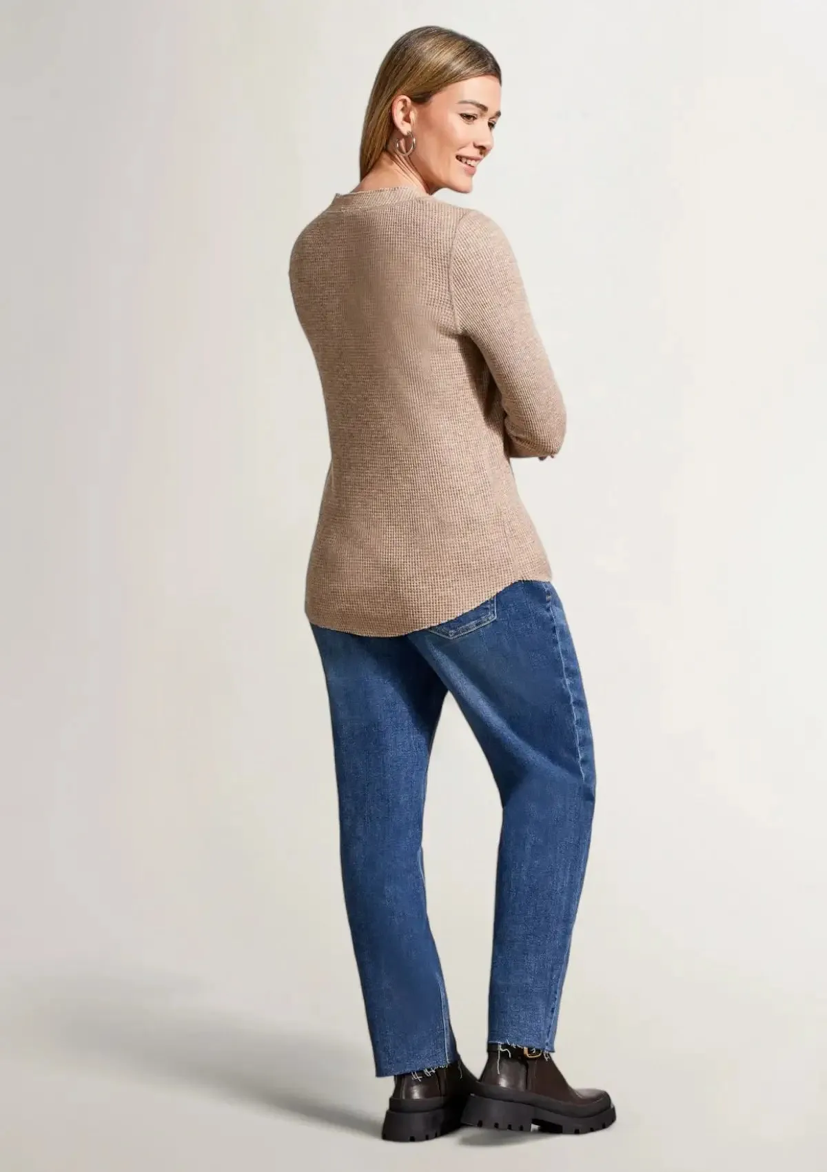 Simone Henley Thermal Top - Oatmeal