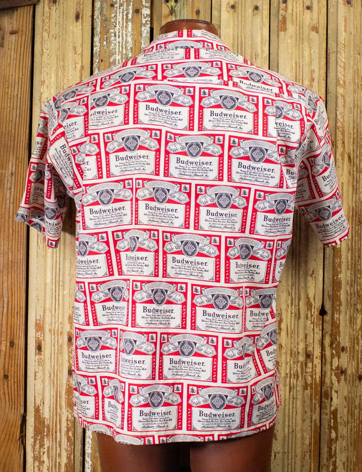 Vintage Budweiser Button Up Shirt 70s XL