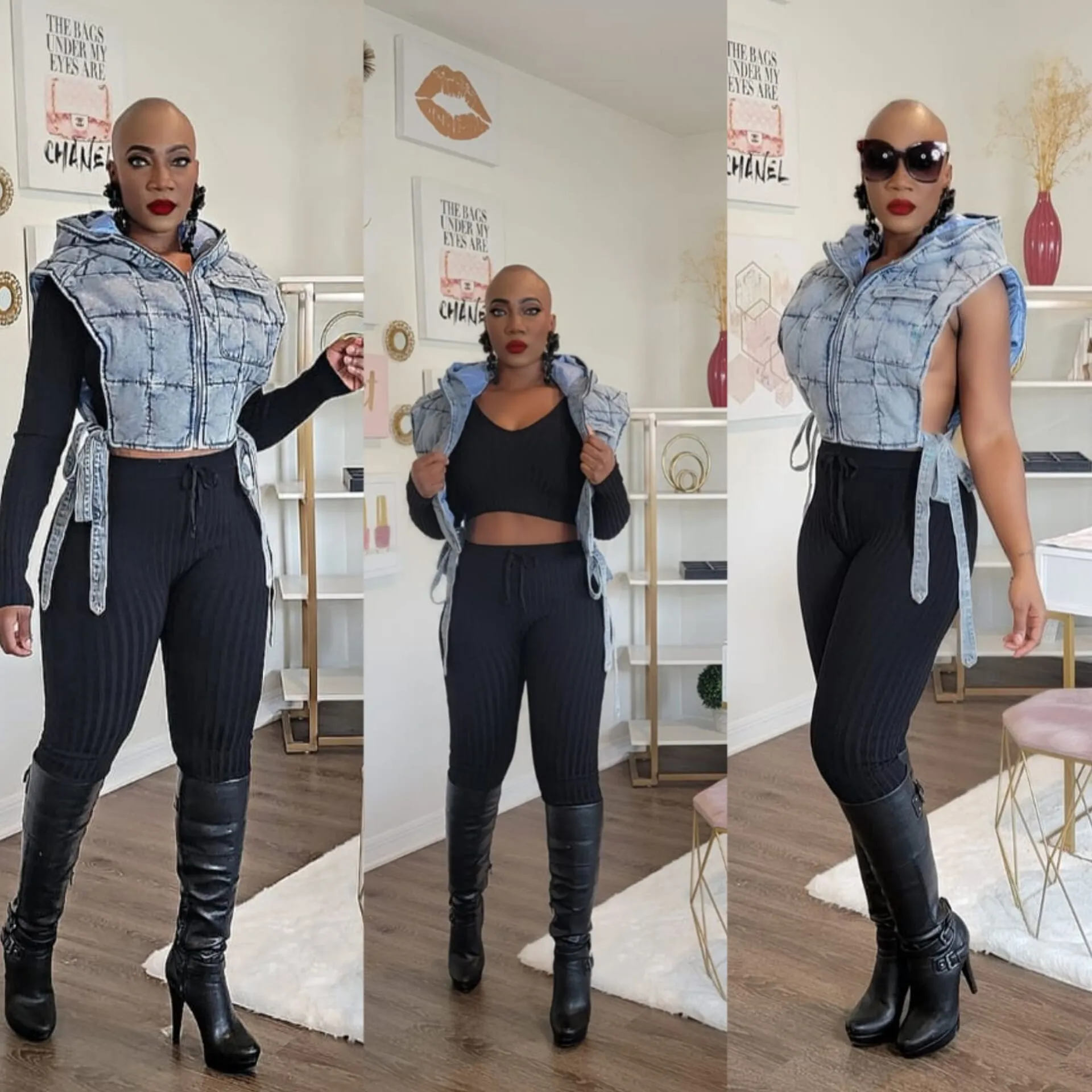 Vogue Denim Puffer Jacket