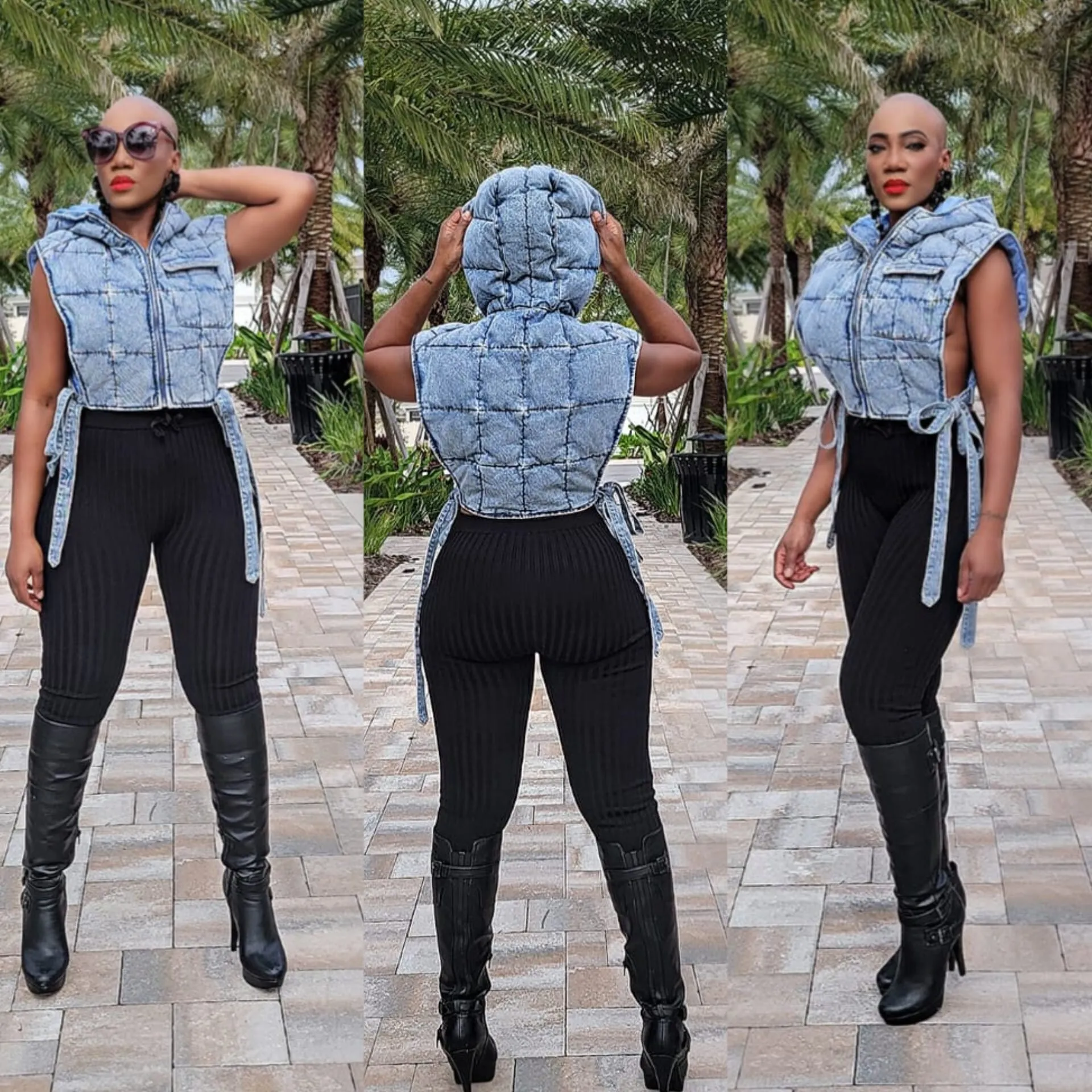 Vogue Denim Puffer Jacket