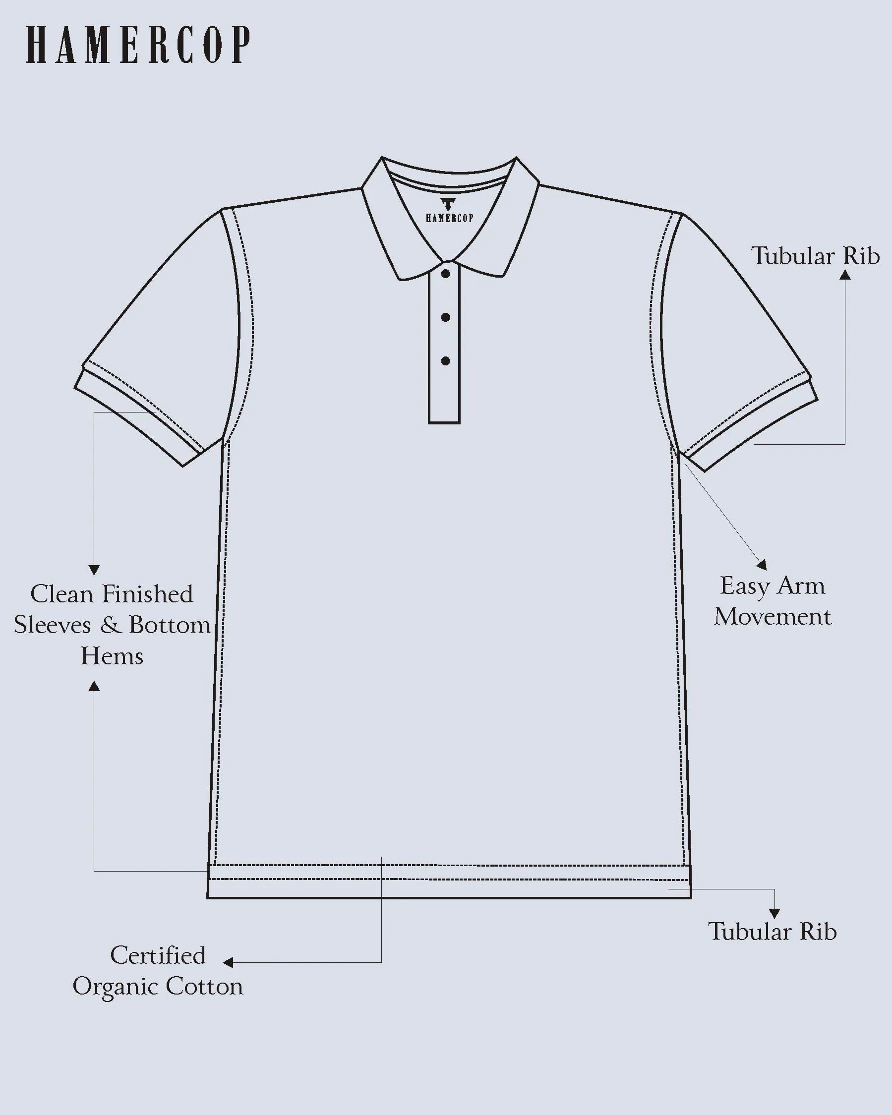 Wonder Ice Blue Knitted Cotton Polo T-Shirt