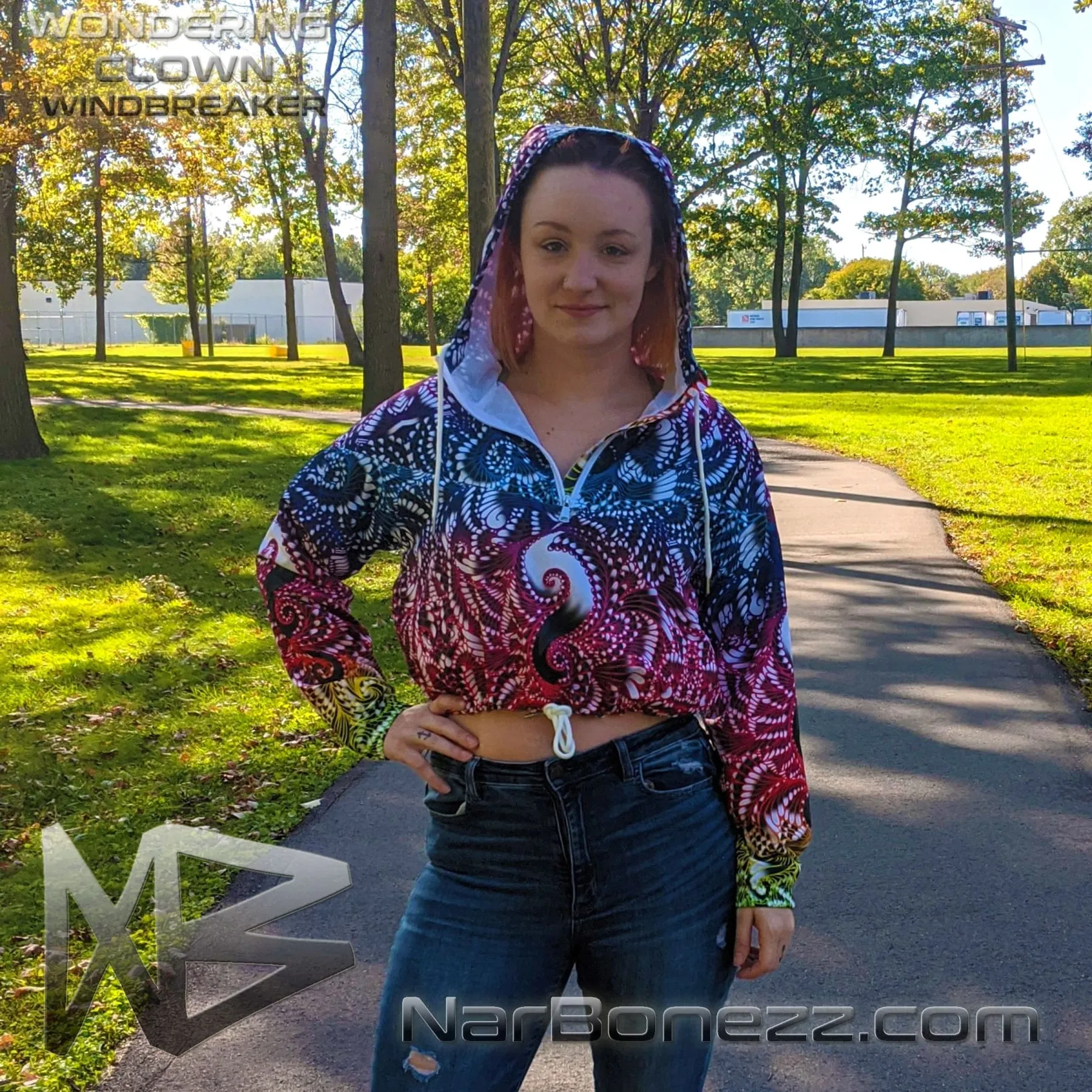 Wondering Clown Cropped Windbreaker