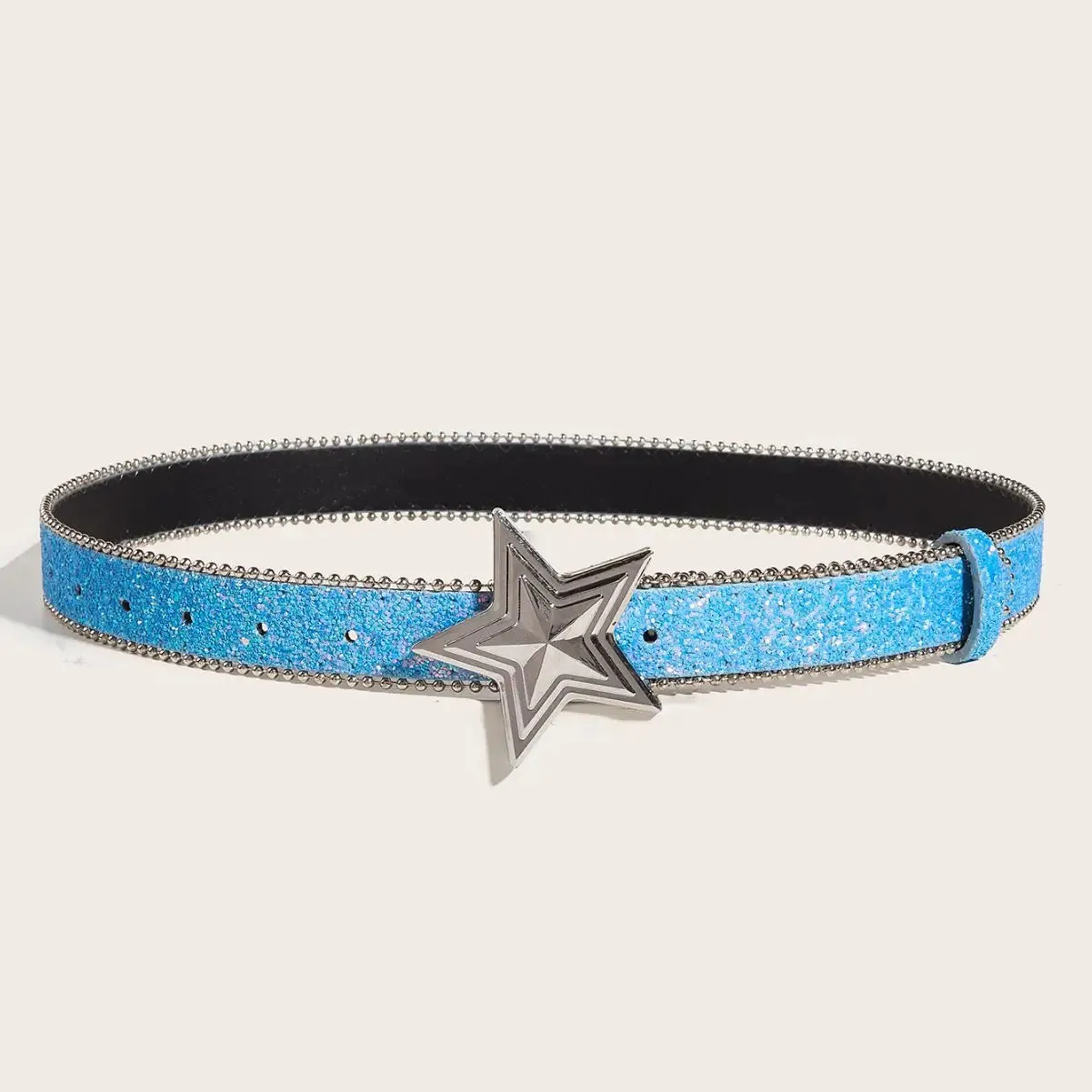 Y2K Star & Moon Rhinestone Buckle Belt