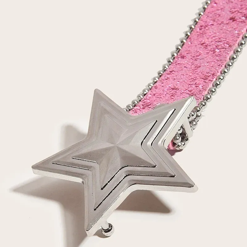 Y2K Star & Moon Rhinestone Buckle Belt