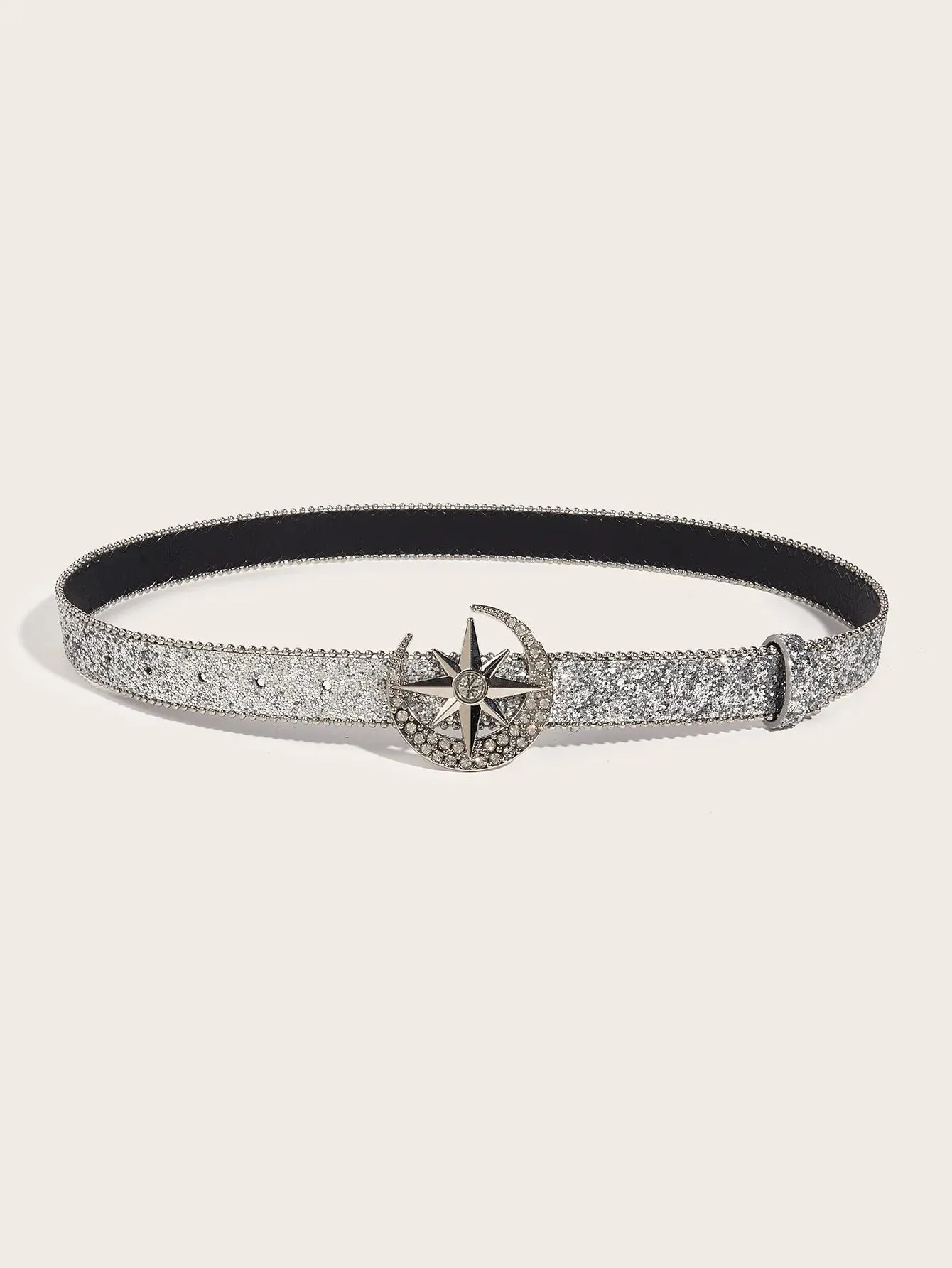 Y2K Star & Moon Rhinestone Buckle Belt